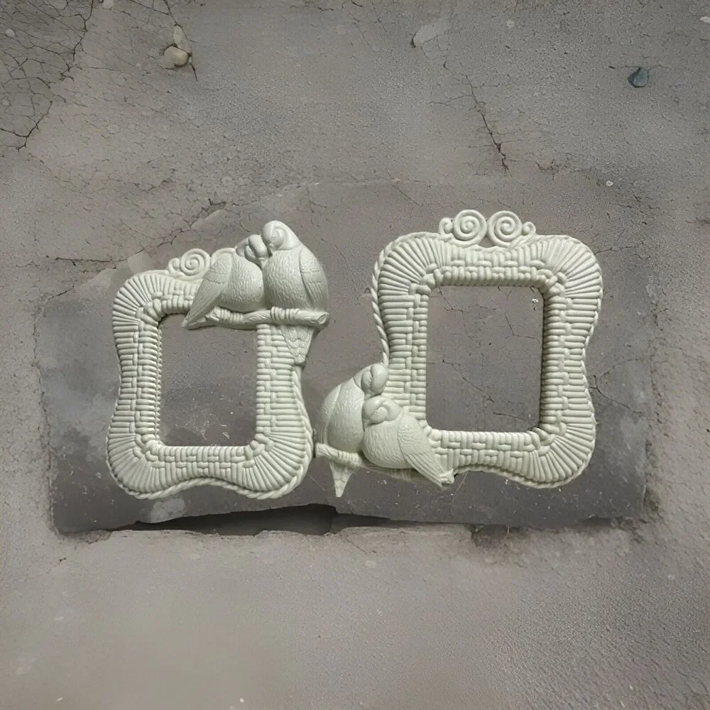 Homco Home Interiors Retired Off White Dove Love Birds Wall Mirrors 1989 USA
